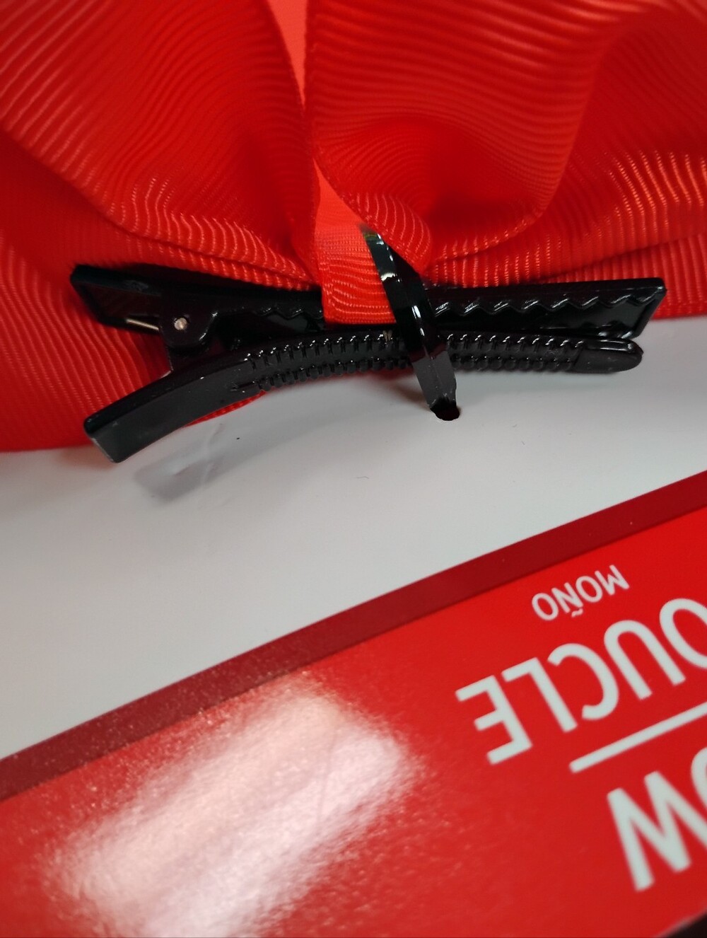6 Red Bow Hair Bows (Set) - Picture 3 of 3